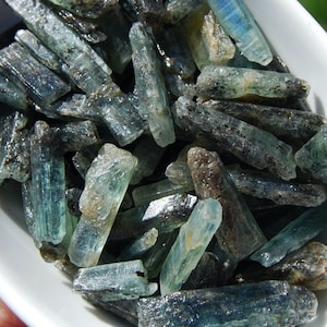 3-6pcs RARE Raw Green Kyanite Crystal Blades, Brazil