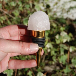 Raw Rose Quartz Bottle Stopper