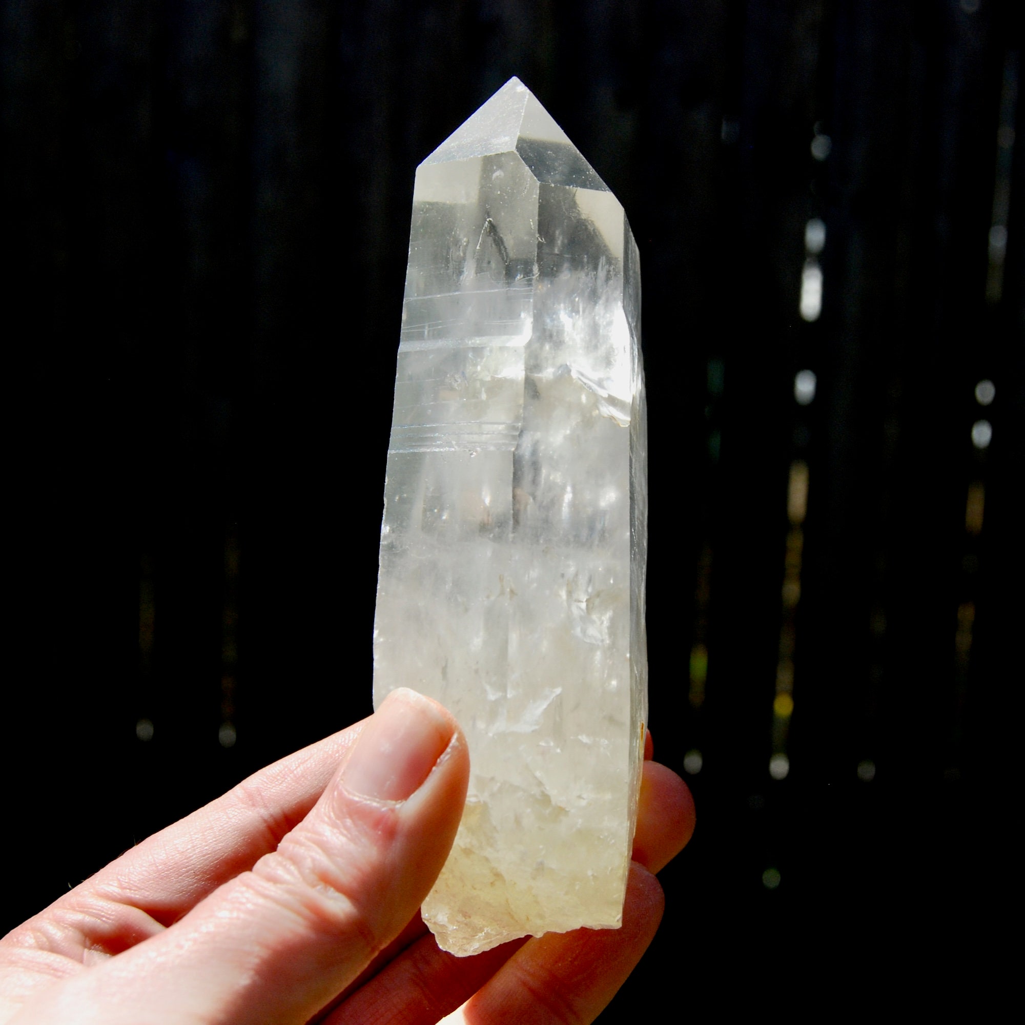 5in 355g RARE Lightning Strike Isis Face Golden Sun Lemurian Seed