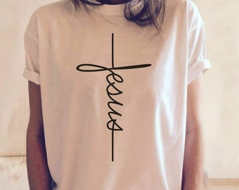 Jesus T-shirt, Jesus, Christian shirt, Jesus shirt, vertical cross, cross, Jesus cross, religious shirt