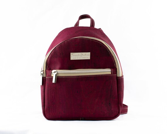 burgundy mini backpack