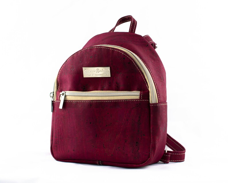 burgundy mini backpack