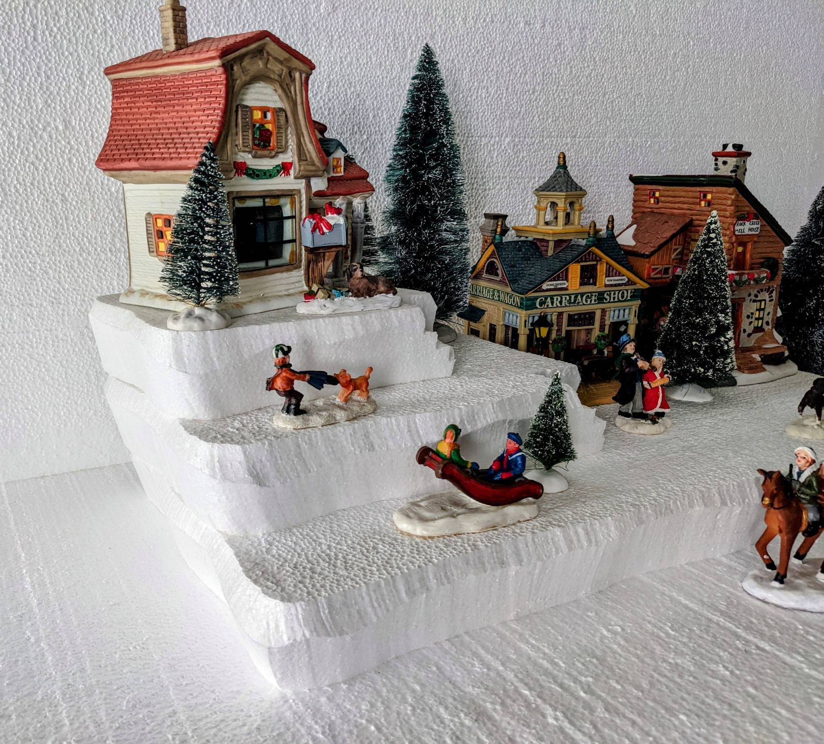 Styrofoam Display Platform for Christmas Villages lemax Dept Etsy