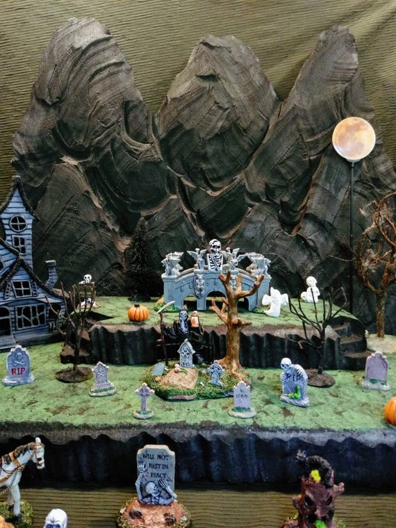 Styrofoam Mountain Background for Halloween Village (lemax Spooky