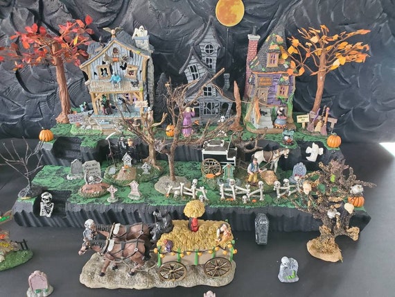 wallpapers Diy Halloween Village Display Ideas styrofoam display platform for halloween village lemax spooky etsy