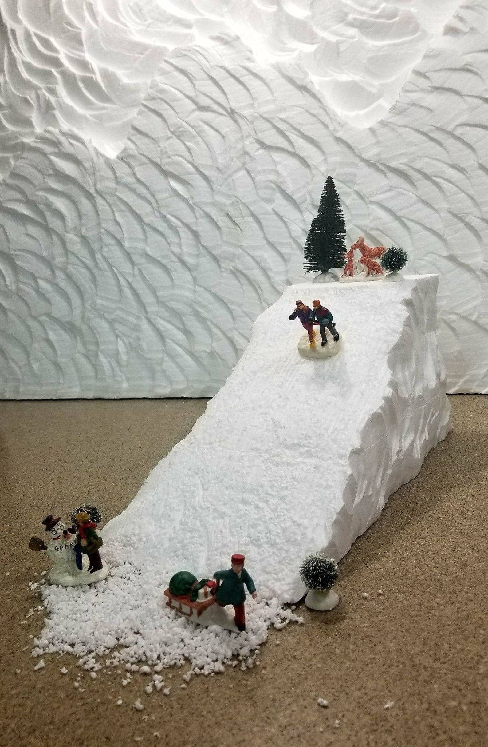 Polystyrène Fabriquer Une Piste De Ski Pour Village De Noel