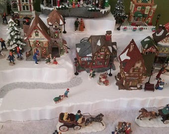 Christmas Village Display Platform for Lemax, Dept 56, Dickens, North Pole, Snow Village