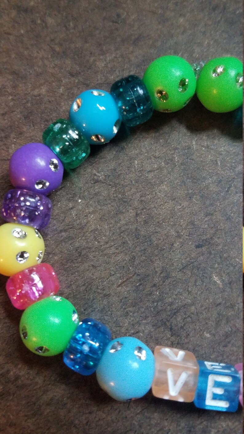 Glitter Vegan BraceletGlitter RainbowVegan JewelryPlant BasedAnimal RightsAnimal WelfareKawaii VeganFree ShippingOOAKVegan Jewelry
