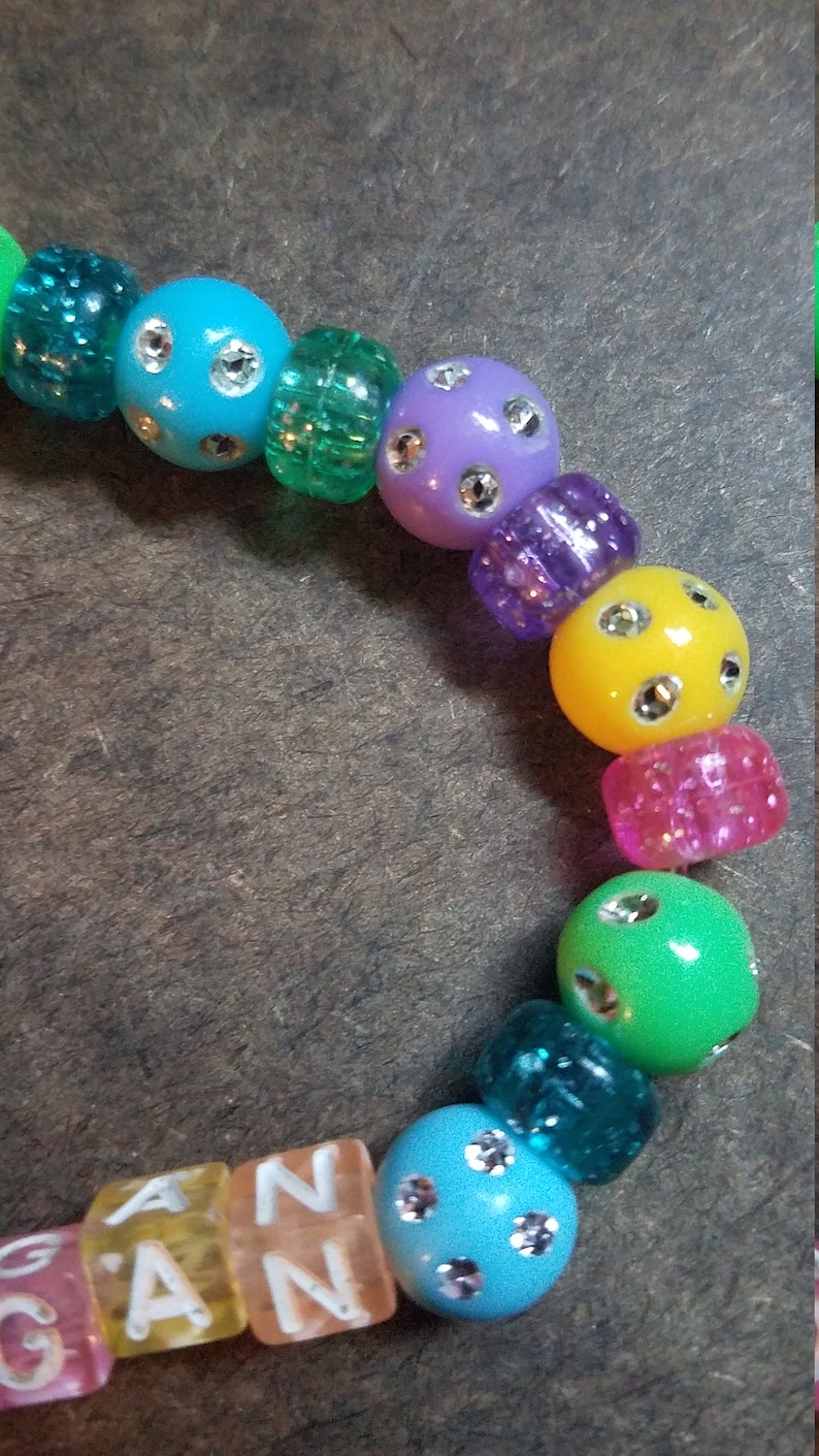 Glitter Vegan BraceletGlitter RainbowVegan JewelryPlant BasedAnimal RightsAnimal WelfareKawaii VeganFree ShippingOOAKVegan Jewelry