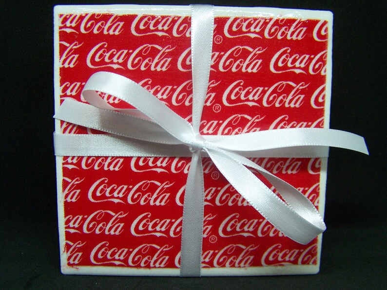 E Cola Handmade Ceramic Tile Coasters Set Of 4 Image 0