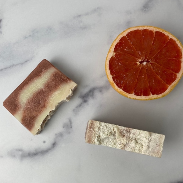 Artisan Grapefruit Soap, Handmade Cold Process Grapefruit Soap, Grapefruit Lover Gift, Citrus Soap