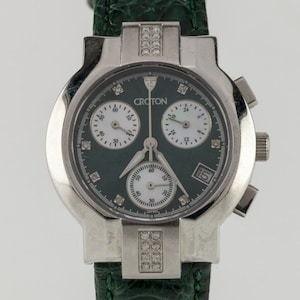 Croton Women&#39;s Stainless Steel Quartz Chronograph Watch w/ Diamond Accents