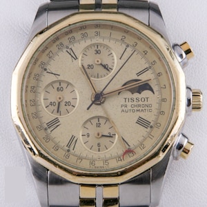 Vintage 1970s Tissot PR 100 Two-Tone Automatic Men&#39;s Chronograph Moonphase Watch, Ref. C451