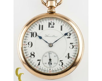 Montre De Poche Hamilton 971 (1903) - 16S, 21 Rubis, Boîtier Vitré, Rare Et Fonctionnelle