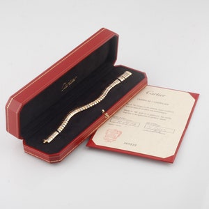 Seltenes Vintage Cartier 18K Gasrohr Stil DreifarbigEs Armband ca. 1990 mit CoA