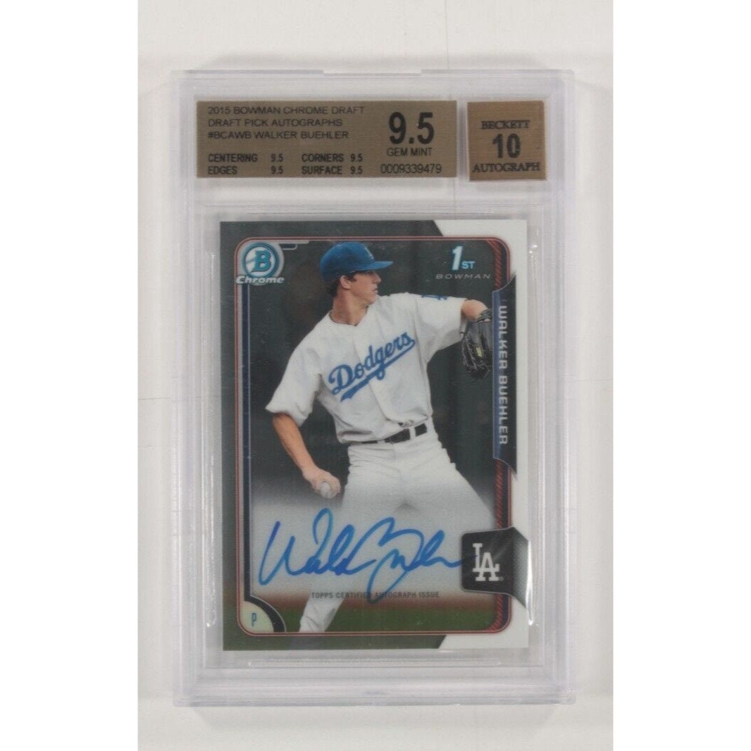 2015 Bowman Chrome Draft Autograph Walker Buehler BGS 9.5 Gem Mint 