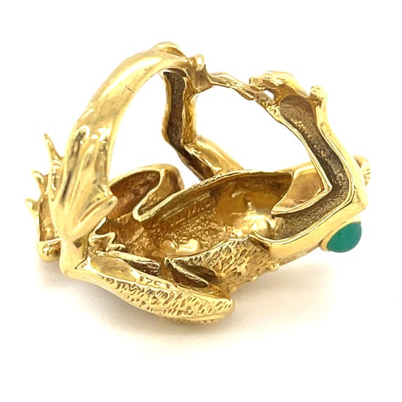 Kurt Wayne 18k Yellow Gold & Green Chrysoprase Fr… - image 7
