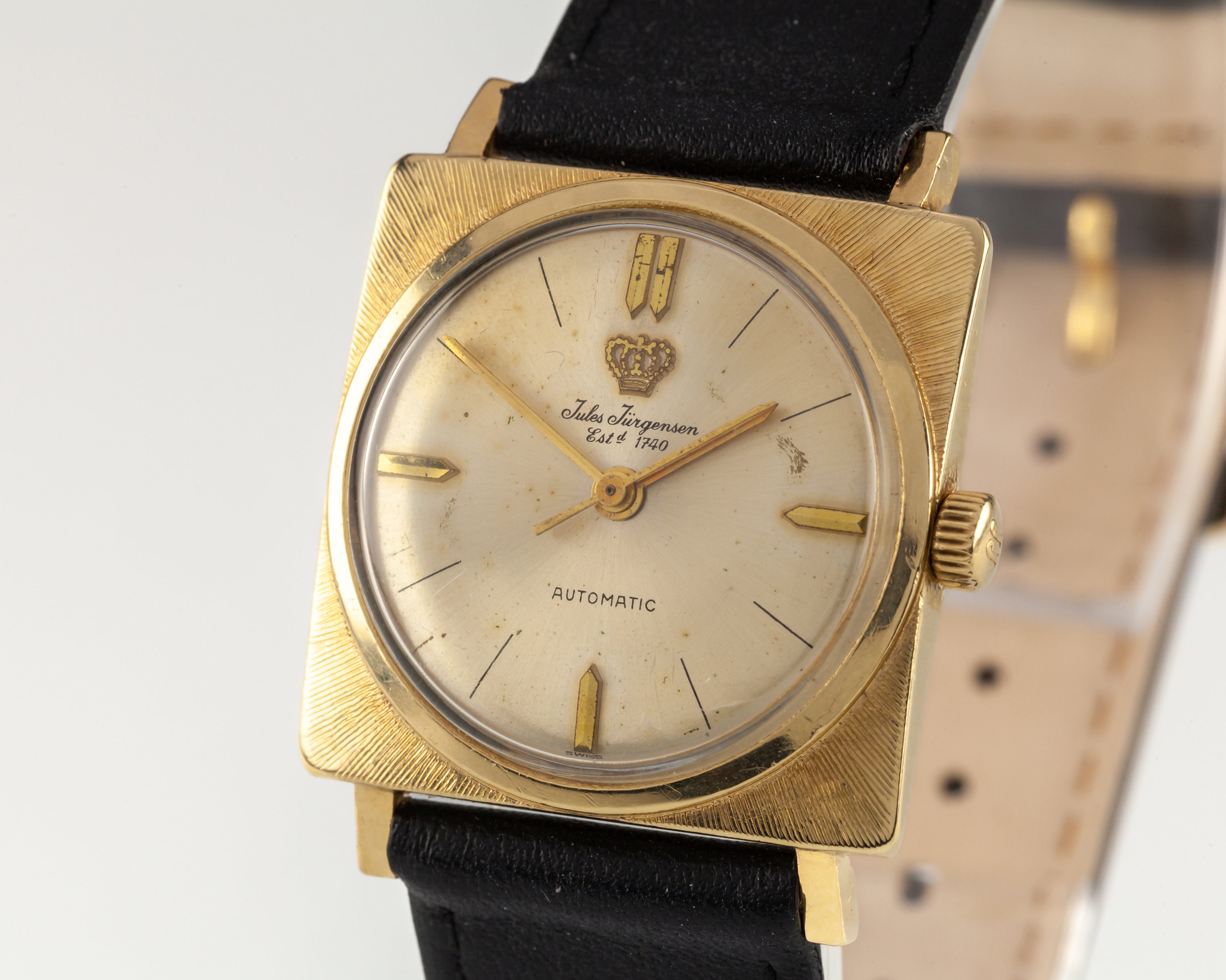 Vintage Jules Jurgensen 14k Gold Automatic Dress Watch W  display picture 3