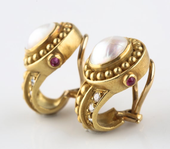 Judith Ripka 18k Gold Diamond Pearl Jewelry Set N… - image 4