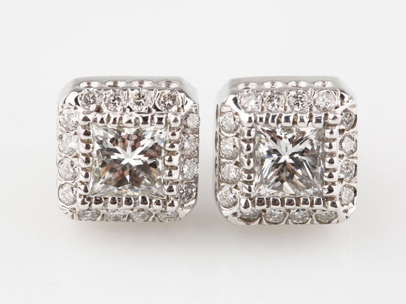 1.20 Ct Diamond Solitaire Stud Earrings with Acce… - image 1