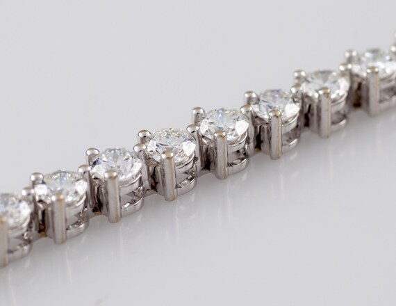 18k White Gold Diamond Tennis Bracelet 7.00 cts - image 4