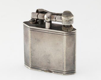 Dunhill Silver Plated Lighter With Diamond Pattern 143752