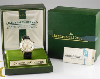 Jaeger- LeCoultre Vintage Reloj de alarma de cuerda manual con caja y caja originales