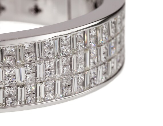 Gorgeous 18k White Gold & Invisible Set Diamond B… - image 3