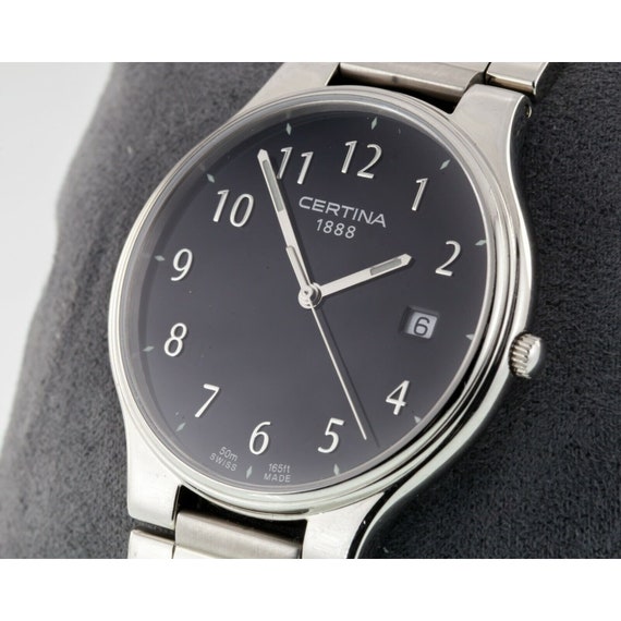 Certina 1888 Reloj de cuarzo de acero inoxidable para hombre con