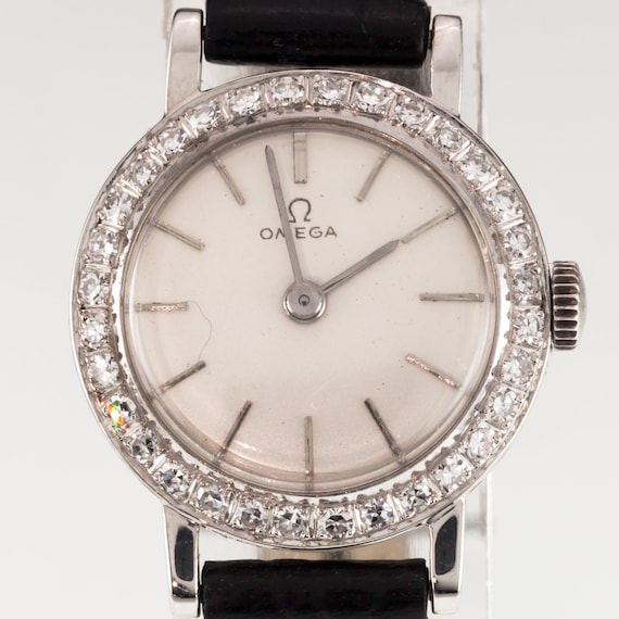 Vintage 1964 Omega 18k White Gold Women's Watch w… - image 2