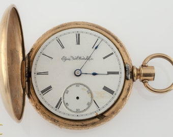 Elgin Full Hunter Gold Filled Pocket Watch 11 Jewels Size 18S 1888 Gr: 102