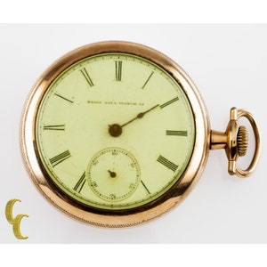 Elgin Open Face Gold Filled Antique Pocket Watch Gr 103 10S 15-Jewel