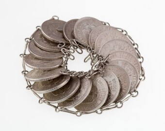 GROS BRACELET ANCIEN Années 1920-30 Forme Boucle, Indochine, Argent