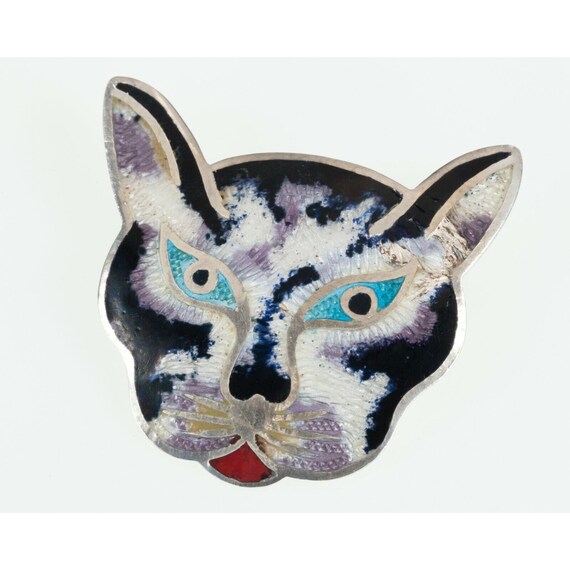 Jeronimo Fuentes Sterling Silver & Enamel Cat Pin… - image 6