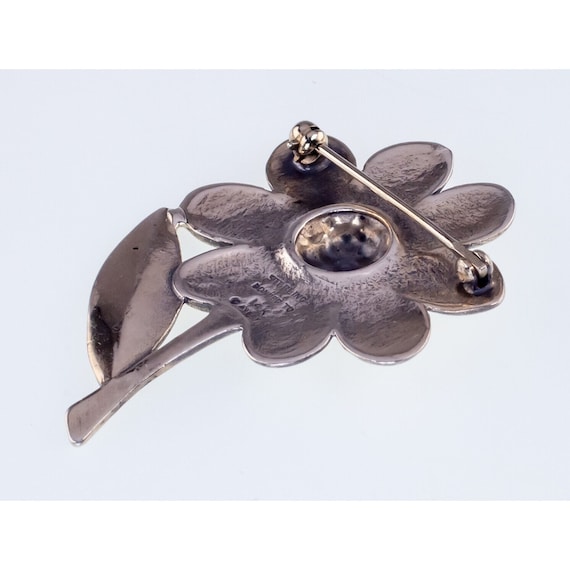 James Avery Two Tone Daisy Flower Brooch Sterling… - image 3