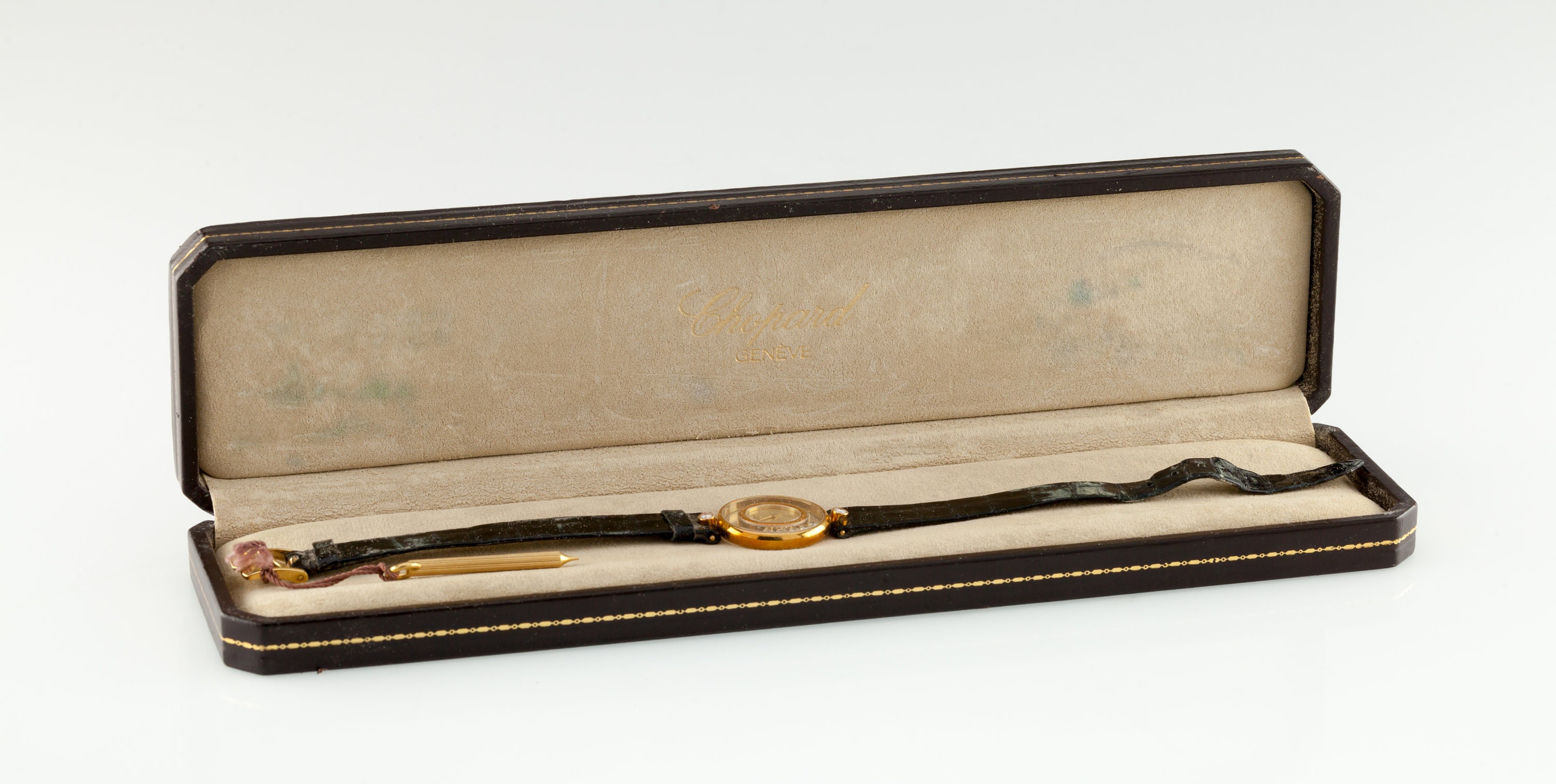 Chopard 18k Yellow Gold Happy Diamonds (5+2 Floating Diamonds) Watch ...