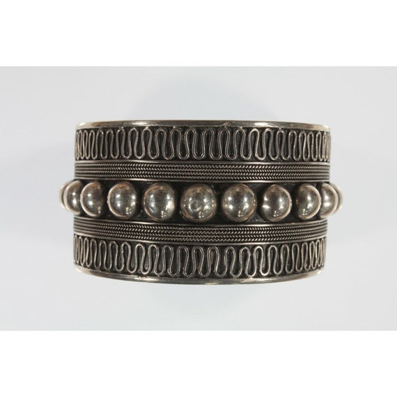 Handmade Wide Sukawati Lace w/Beads Sterling Silv… - image 1