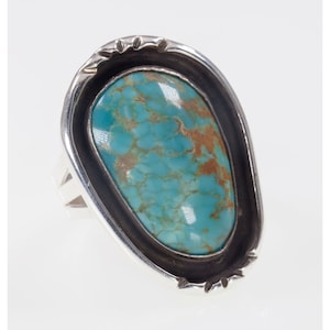 Navajo Royston turquoise ring gezet in sterling zilver maat 10,50