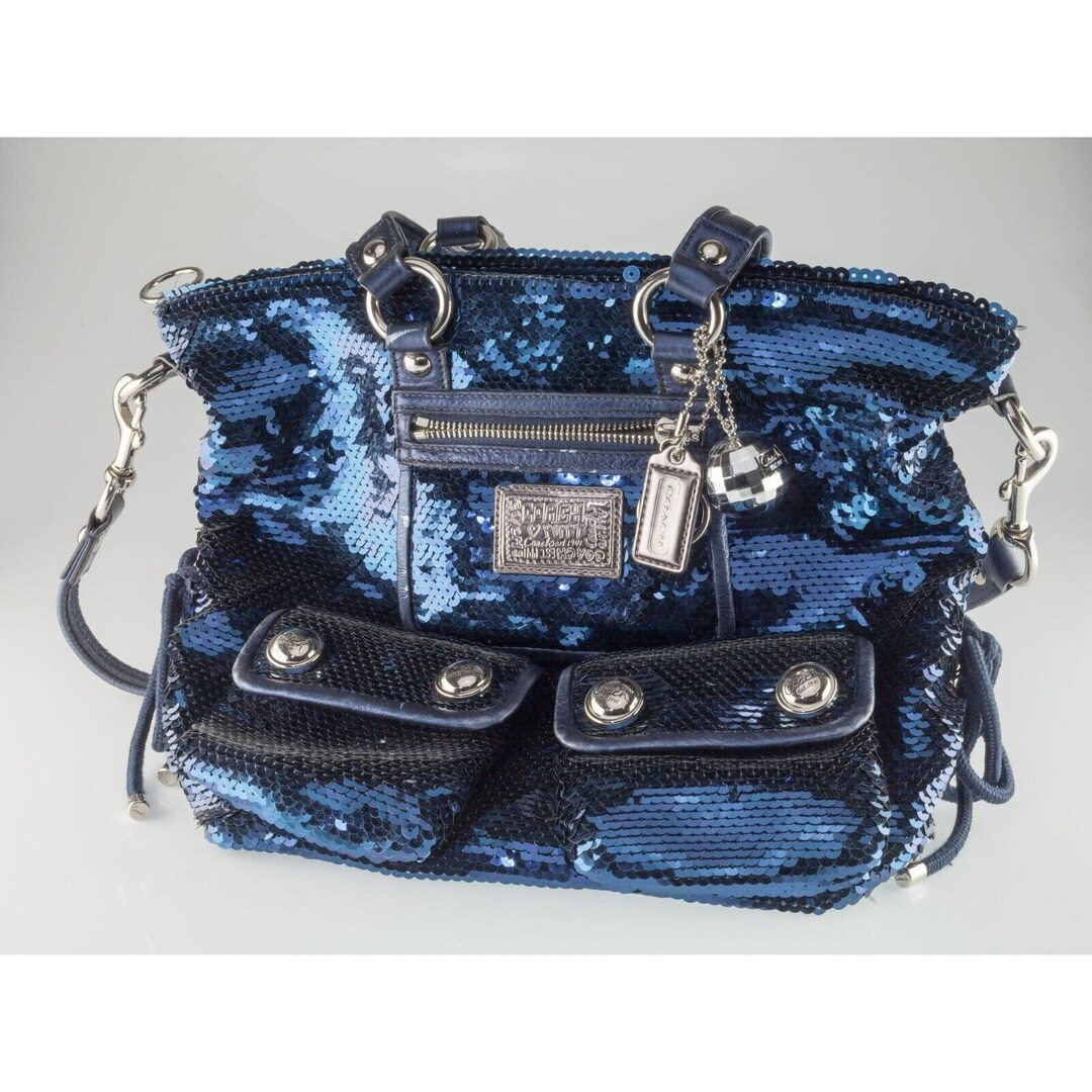 2025激安通販 Blue Poppy Coach Sequin Bag Ball Disco W/ Purse Spotlight バッグ