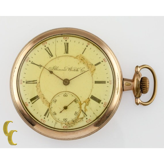 Gold Filled Illinois Watch Co Antique Open Face Po