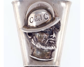 スターリングシルバー製、FPサイン入りボロタイ、コロナ・デ・カスティージャのソルダリングとヘルメット付き