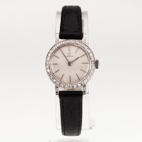 Vintage 1964 Omega 18k White Gold Women's Watch w… - image 1