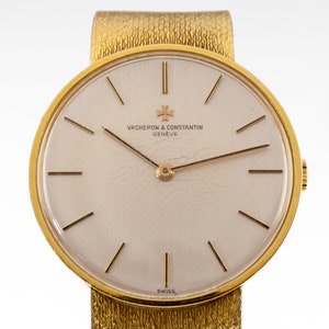 Vacheron Constantin Men&#39;s 18k Gold Watch with Original Gold Mesh Band, Ref. 464429