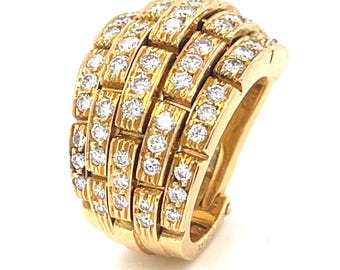 Cartier Maillon 18k Yellow Gold & 2.4ct Diamond Maillon Panthere Clip-on Earring (SINGLE)