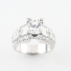 1.39 Karat Princess Cut Diamant 14k Weißgold Verlobungsring mit AIG-cert