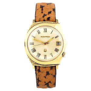 Vintage 14k Yellow Gold Bulova Accutron Watch Movement 218 w/ Original Box