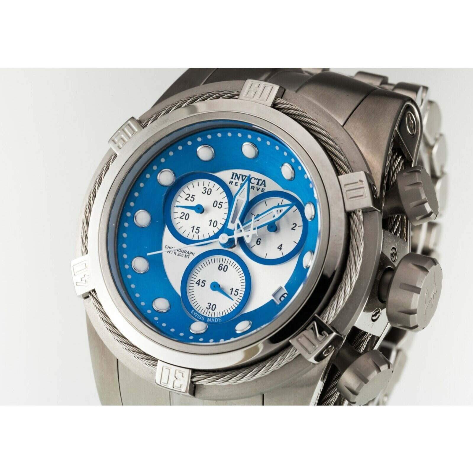 Invicta Bolt Orologio Uomo 52 Mm – Acciaio Inossidabile, Quadrante Blu, Movimento Al Quarzo, Resistente 10 Bar