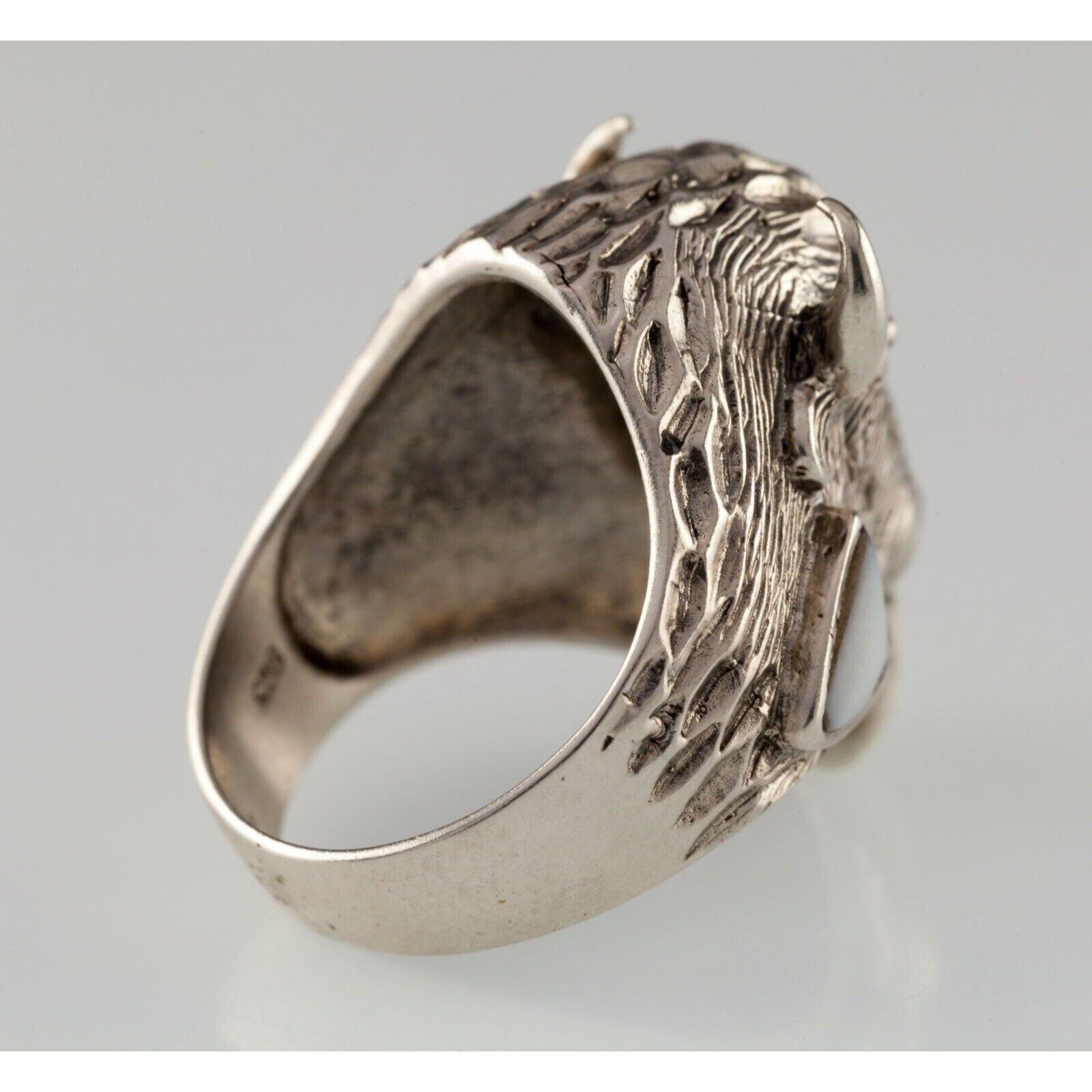 希少　ヴィンテージ　リング　アンティーク　925 シルバー バッファロー ヴィンテージ バッファローヘッド MOP スターリングシルバー
