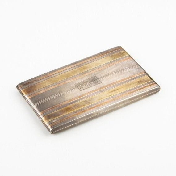 Napier Sterling Silver & 14K Gold Cigarette Case - image 1