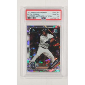 2019 Bowman Chrome Draft Riley Greene Sapphire Edition PSA 10 Gem Mint #BDC-50